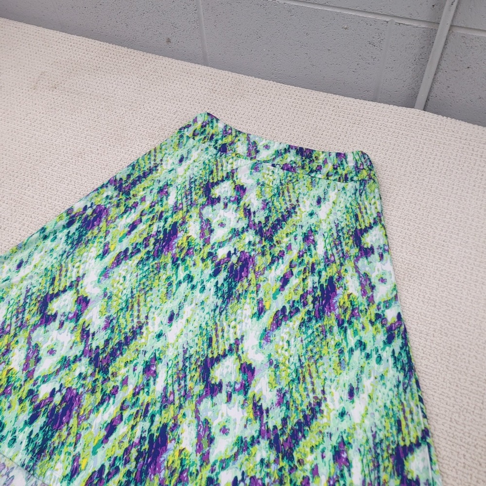Cato Skirt Womens Small Green Purple High Low Hem Snakeskin Pattern Flowy Casual - Picture 2 of 9